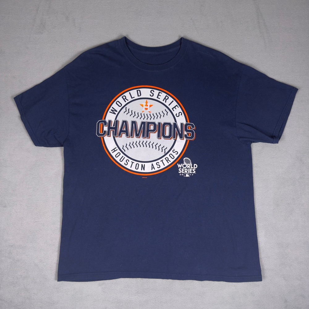 Houston Astros 2017 World Series Champions Shirt Mens XL Navy Blue MLB Baseball